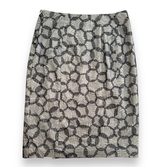 J Crew Black and‎ Gray Pencil Skirt Front Slit Wm Sz 8 Lined Like New 80s 90s - Picture 5 of 8